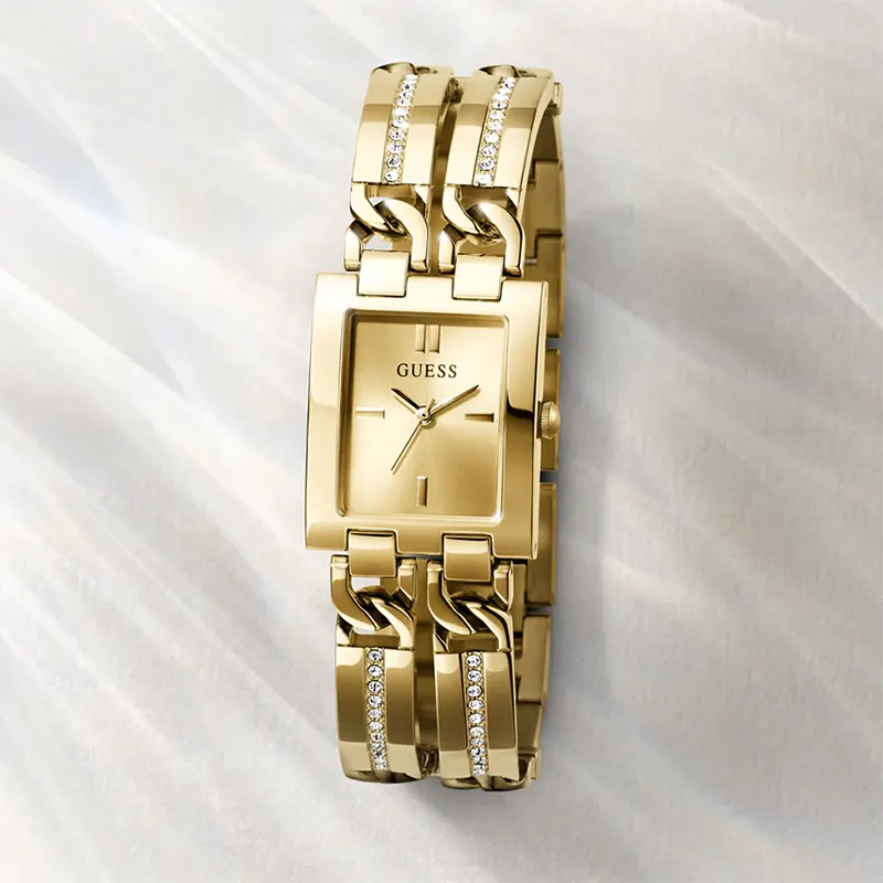 Guess Mod Champagne Dial Goldish Ladies Watch- GW0668L2